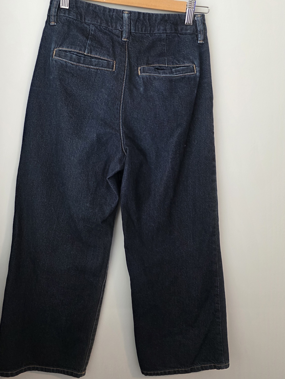 Dynamite Denim Heidi Cropped Wide Leg Jeans Dark Wash Size 25 - Picture 4 of 13